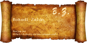 Bokodi Zalán névjegykártya